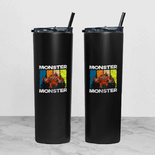 Monster Fright Character Monster Hunter Tumbler With Lid And Straw