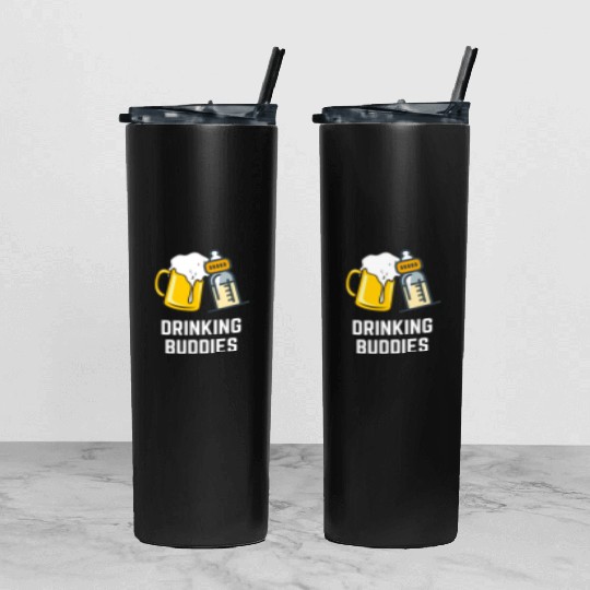 Drinking Buddies Dad Son Desgin Tumbler With Lid And Straw