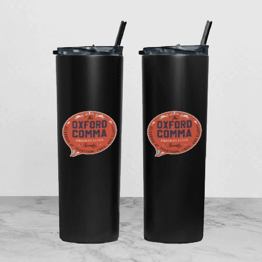 The Oxford Comma Preservation Society Team Oxford Tumbler With Lid And Straw