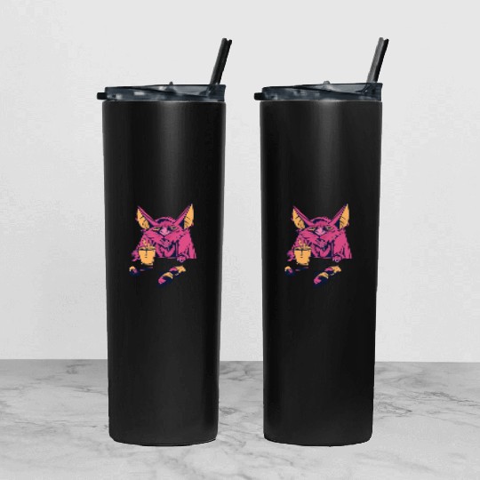 coffee bat Tumbler With Lid And Straw