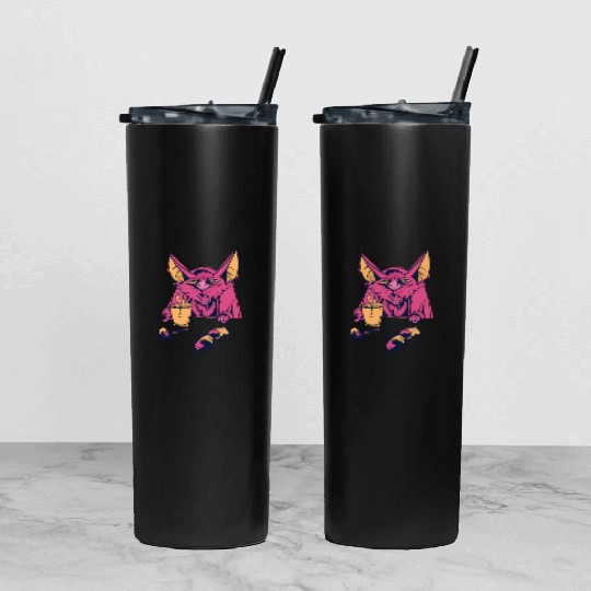coffee bat Tumbler With Lid And Straw