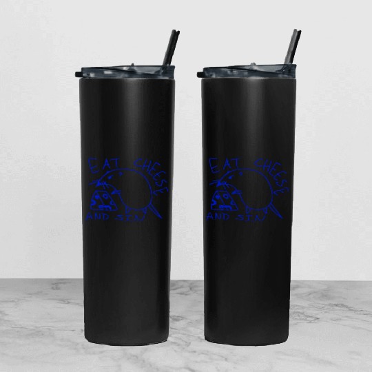 Eat cheese and sin Tumbler With Lid And Straw