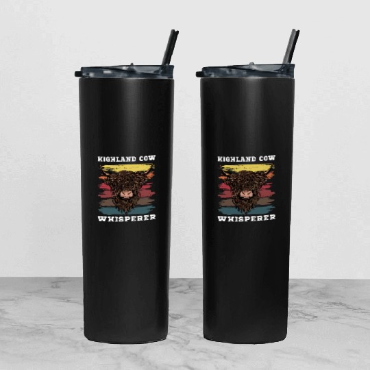 Highland Cow Whisperer Tumbler With Lid And Straw