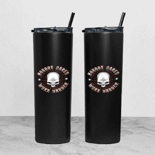 Gym Lifting Motivational Nobody Cares Work Harder Tumbler With Lid And Straw