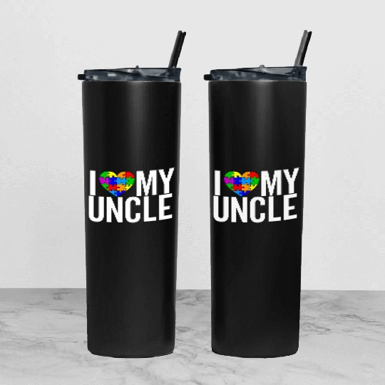 I Love my Uncle Tumbler With Lid And Straw
