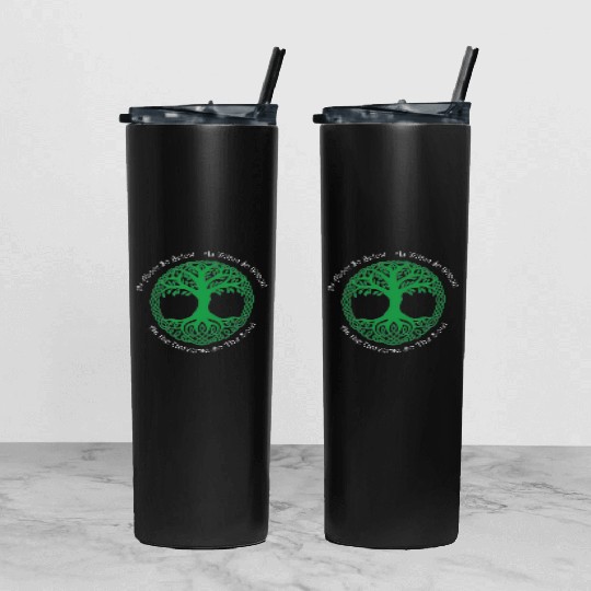 Pagan Celtic Wiccan As Above So Below Green Tree Tumbler With Lid And Straw