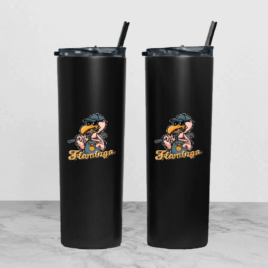 Flamingo Golf Tumbler With Lid And Straw