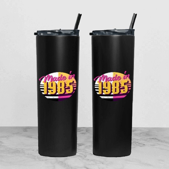 80S Style 1985 Tumbler With Lid And Straw