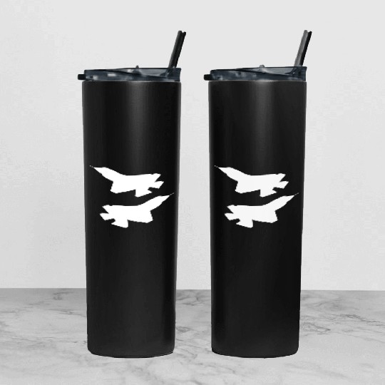 F35 silhouette Tumbler With Lid And Straw