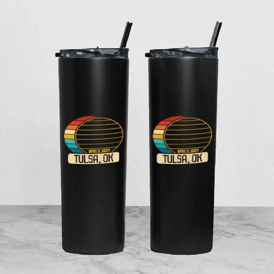Total Solar Eclipse Oklahoma Tulsa April 28 2024Tu Tumbler With Lid And Straw