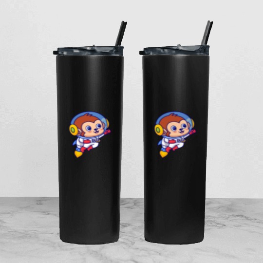 Flying Monkey Astronaut Tumbler With Lid And Straw