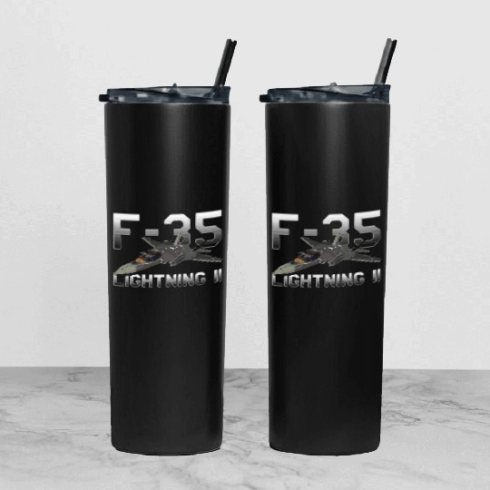 F 35 Lightning II Tumbler With Lid And Straw
