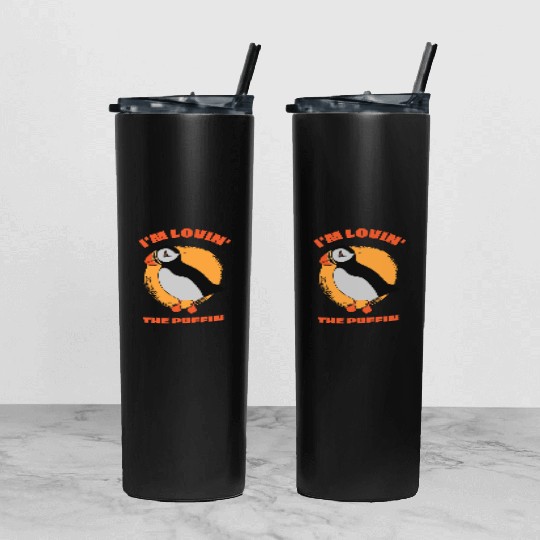 Lovin The Puffin Bird Lover Puffins Tumbler With Lid And Straw