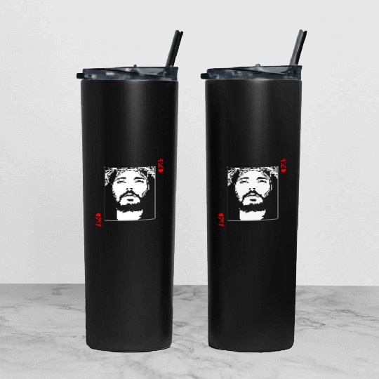 Jesus Is King Jesus King Of Hearts Card Christian Tumbler With Lid And Straw