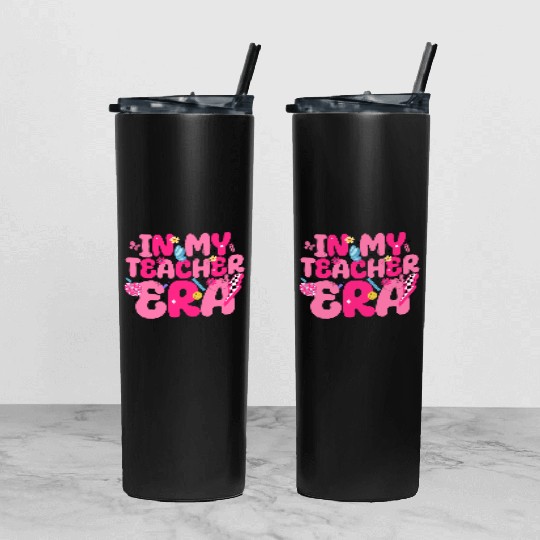 In My Teacher Era Best Teacher Appreciation Retro Tumbler With Lid And Straw
