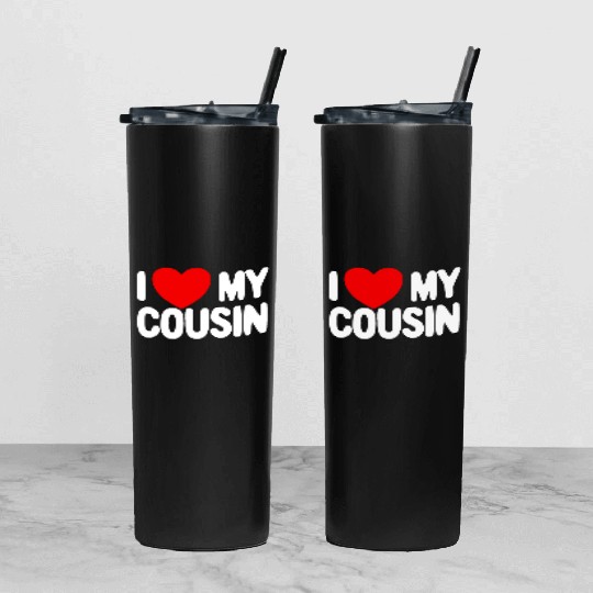 I Love My Cousin Red Heart Redneck Love My Cousin Tumbler With Lid And Straw