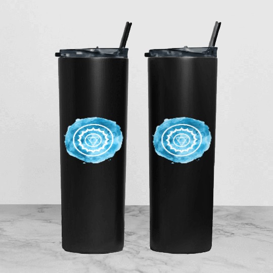 Clear Expressions: Throat Chakra Artistry Tumbler With Lid And Straw
