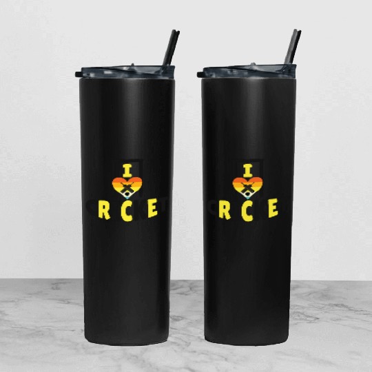 I Love Cricket Tumbler With Lid And Straw