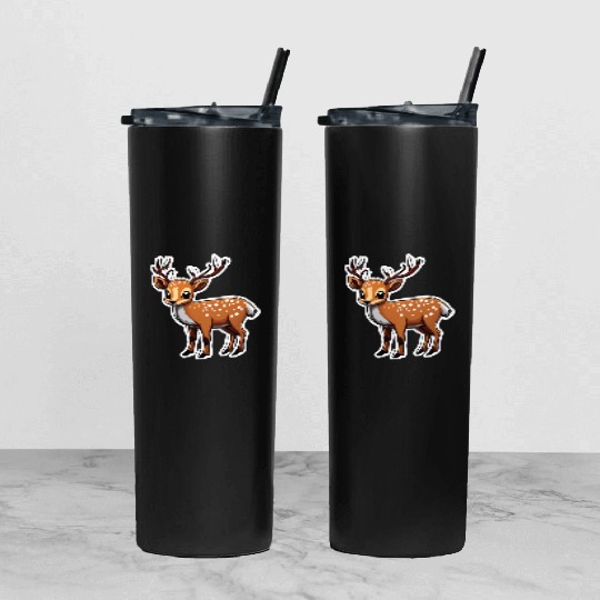 Reindeer cute Reindeer Christmas Reindeer Tumbler With Lid And Straw