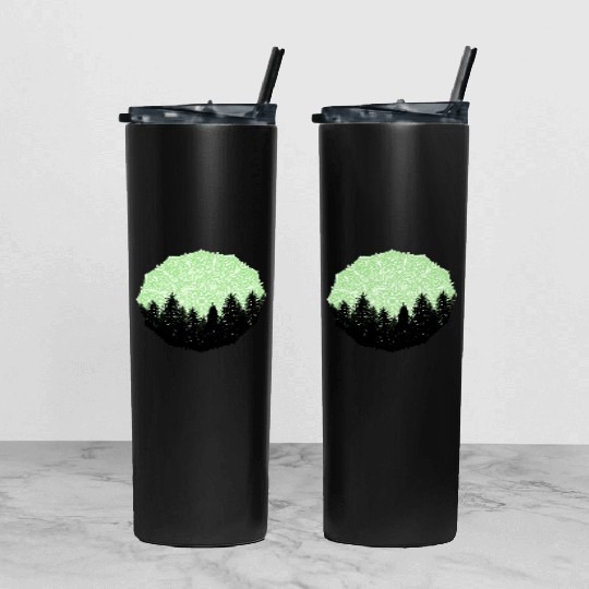 Green Forest Mandala Pacific Northwest Tumbler With Lid And Straw