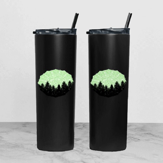 Green Forest Mandala Pacific Northwest Tumbler With Lid And Straw