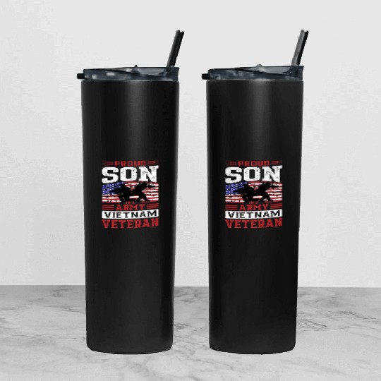 Proud Son Of A Army Vietnam Veteran Tumbler With Lid And Straw