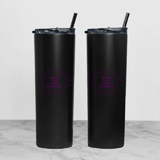 Blessed and Highly Favored Purple Tumbler With Lid And Straw