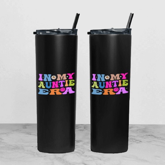 In My Auntie Era Baby Announcement for Aunt Mother Tumbler With Lid And Straw
