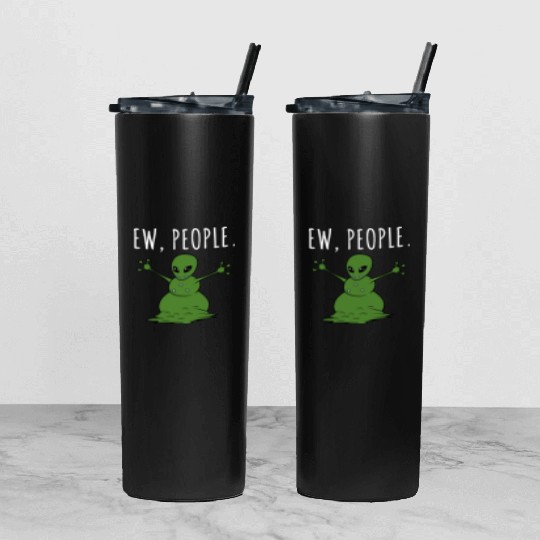 Ew People Alien Snowman Tumbler With Lid And Straw