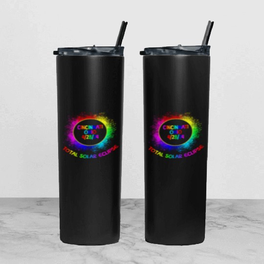 Total Solar Eclipse Cincinnati Ohio 4/28/24 Kids Tumbler With Lid And Straw