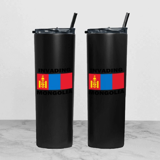 Invading Mongolia Tumbler With Lid And Straw