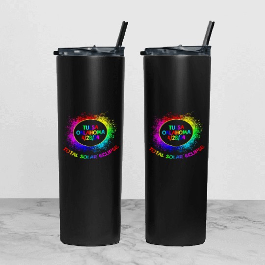 Total Solar Eclipse Tulsa Oklahoma 4/28/24 Kids Tumbler With Lid And Straw