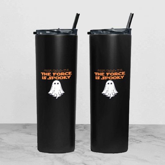 Ahs-Booka: Force is Spooky Halloween Gift Tumbler With Lid And Straw