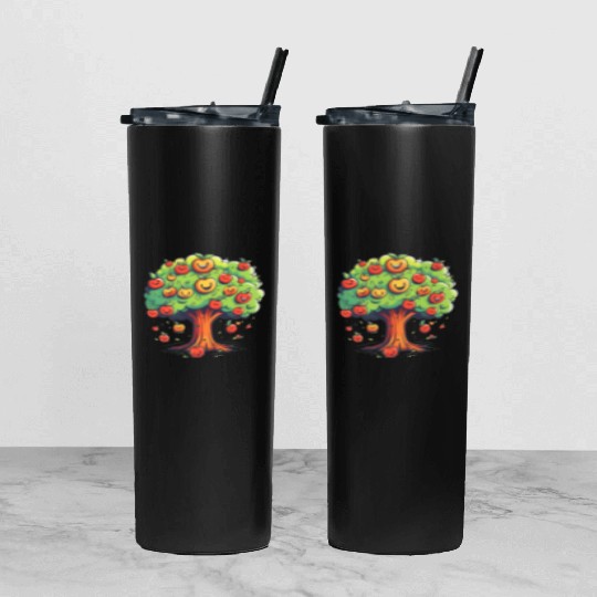 Apples Tree Fruit Orchard Apple Picking Cute Tumbler With Lid And Straw