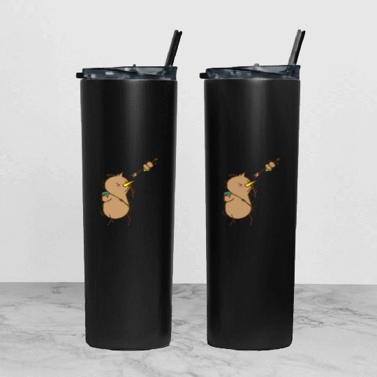 Kiwi with Bow and Arrow Bird and Fruit Tumbler With Lid And Straw