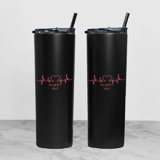 I love my dad Tumbler With Lid And Straw