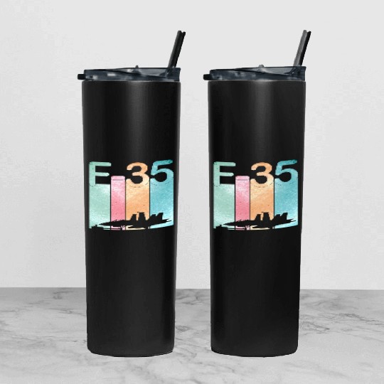 F35 Vintage Air Force Fighter Jets Tumbler With Lid And Straw