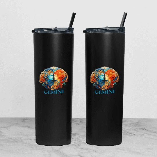 Embrace Your Gemini Identity: Gemini Zodiac Tumbler With Lid And Straw