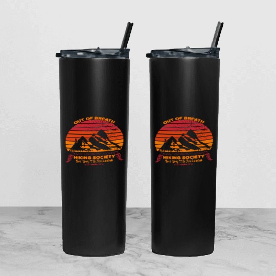 Out of Breath Hiking Society Tumbler With Lid And Straw