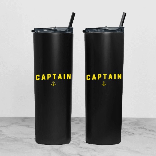 Navy Blue Captain Tumbler With Lid And Straw