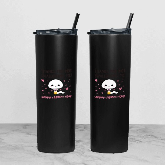 Funny Mother's Day Stickers Tumbler With Lid And Straw