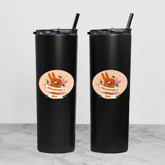 Be My Galentine. Galentine's Day Tumbler With Lid And Straw