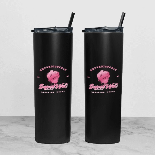 Unpredictable bleeding heart (pale style) Tumbler With Lid And Straw