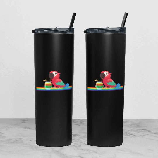 parrot bird of jimmy buffett Tumbler With Lid And Straw
