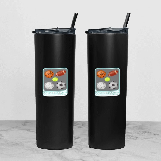 Physical Education Teacher Tumbler With Lid And Straw, P.E. Physical