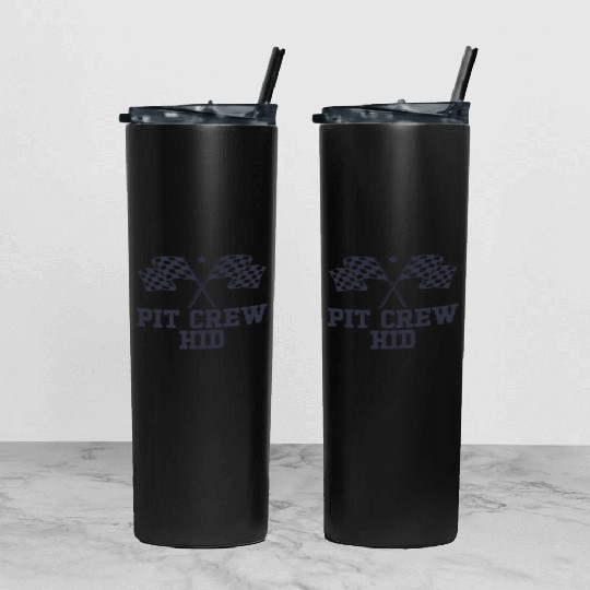 Pit Crew Kid Racing Enthusiast Racer Birthday Gift Tumbler With Lid And Straw