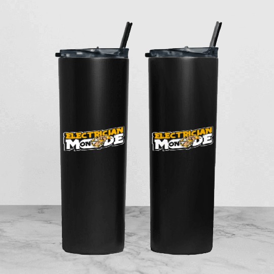 Electrician Mode On Wiremen Powerline Technician Tumbler With Lid And Straw