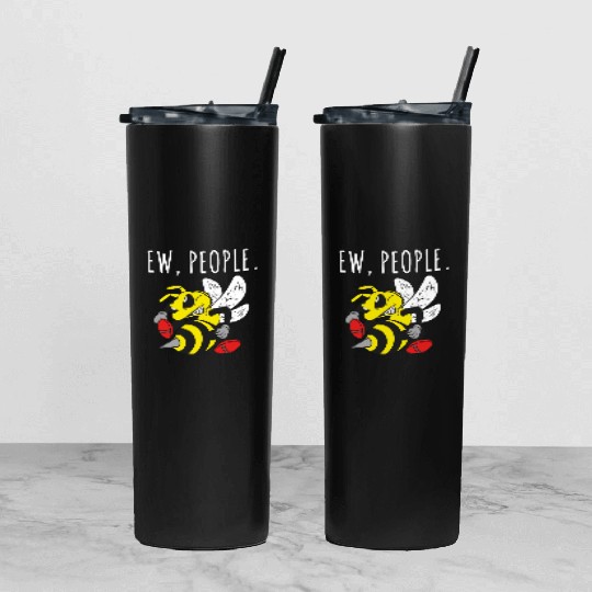 Ew People Angry Bee Tumbler With Lid And Straw
