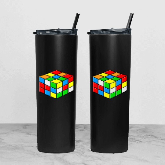 rubiks cube Tumbler With Lid And Straw
