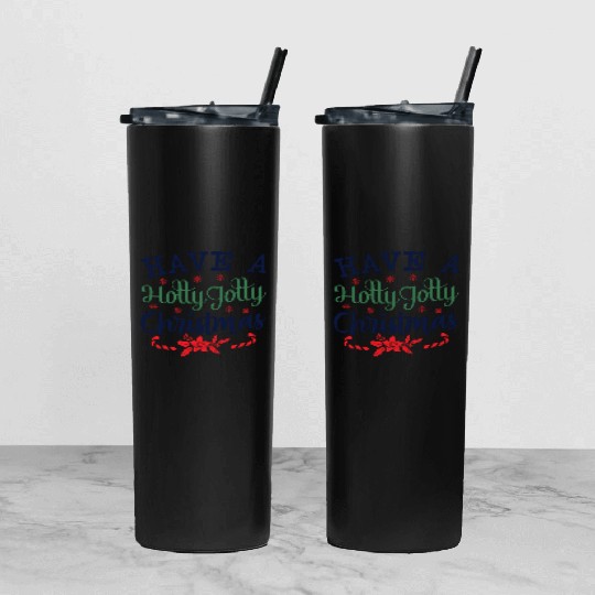 Have a Holly Jolly Christmas Tumbler With Lid And Straw